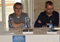 Xos� Mar�a Lema y Chema Rei, en el acto de Corcubi�n. 