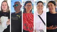 Usuarios de la estaci�n de autobuses de Ferrol. De izquierda a derecha, Estefan�a Franco, Juan Jos� Rodr�guez, Sof�a Garc�a, Niurka Almansa y Mar�a Pabuena.