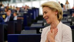 Ursula Von der Leyen celebr� aliviada el resultado de la votaci�n del Parlamento Europeo