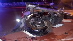 As� qued� la moto de Roberto Rubio, fallecido en un accidente en la Ronda do Carme.