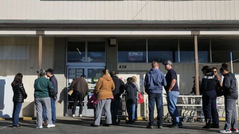 Evacuados en Oroville, California