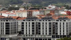Vista del casco urbano de Boiro.