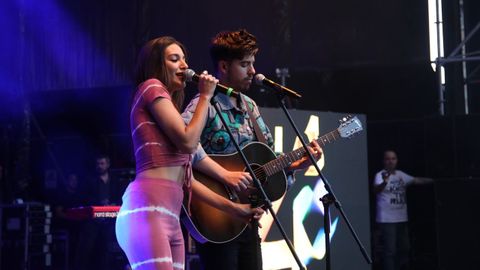 Ana Guerra, durante un concierto en Santiago en el 2019.