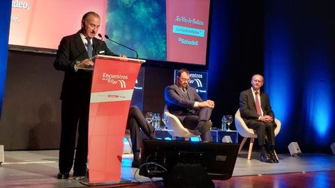 El director general del Banco Sabadell, Pablo Junceda, durante su intervencin en los Encuentros en el Eo