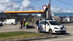 Accidente moto y coche en A Grela