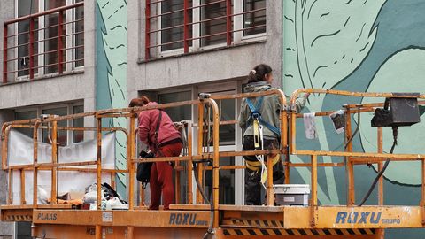 Proceso de elaboraci�n del mural de la ablana