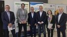 Jos Cuenca, Eduardo Barge, Luis Verde, el conselleiro Antonio Gmez Caamao, Marisa Crespo y Jos Manuel Vzquez, en la inauguracin del simposio internacional sobre insuficiencia cardaca en A Corua. 