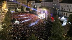 La plaza de Armas repleta de p�blico en un concierto de una edici�n pasada de las fiestas de Ferrol.