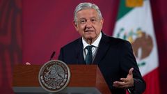 Andr�s Manuel L�pez Obrador, en el Palacio Nacional en la Ciudad de M�xico