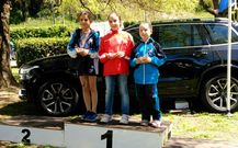 El podio benjam�n femenino, con doble representaci�n mari�ana.
