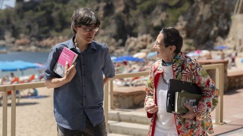 Miquel Martín, con Montserrat Verdaguer, en Llafranc.