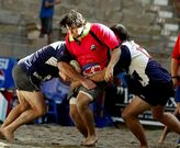 La arena con la que se cubri� la plaza favoreci� los placajes por la pesadez del terreno.