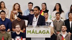 El secretario general de Vox, Ignacio Garriga, durante un acto de presentaci�n de candidatos en M�laga.