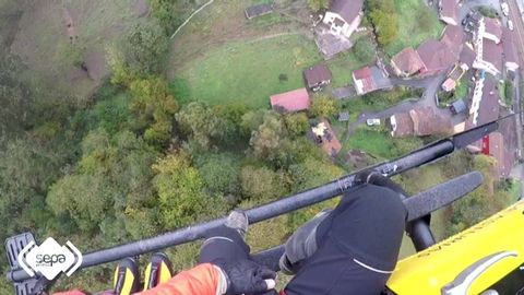 Lugar en el que fue localizado el herido, visto desde el helic�ptero de rescate