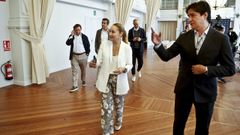 La presidenta del Celta, Mari�n Mouri�o, y el director de f�tbol del club, Marco Garc�s, en una imagen de archivo.