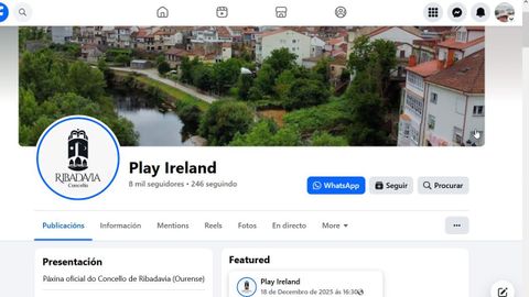 Perfil p�gina concello Ribadavia con el nombre jaqueado.