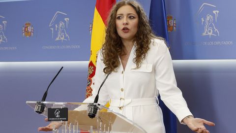 La portavoz del PP en el Congreso, Ester Muoz, en una rueda de prensa, en la cmara baja.
