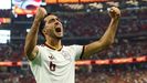 Merino celebra el gol del triunfo de Espa�a.