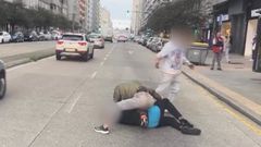 Una pelea en la ronda de Outeiro obliga a cortar un carril