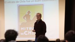 El presidente de la Real Academia de Ciencias, Juan Manuel Lema Rodicio, este jueves, durante su charla en el IES Frei Mart�n Sarmiento