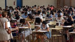 Examen de las oposiciones de educaci�n celebrado en Ourense en el 2019, la �ltima vez que se realizaron estas pruebas en Galicia