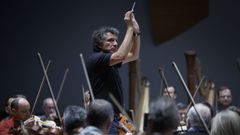 Guerrero, en un ensayo con la Orquesta Sinfnica de Galicia