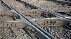 Una traves�a ferroviaria.Una traves�a ferroviaria 