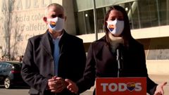 Arrimadas, en un acto junto a Carlos Carrizosa, candidato de Ciudadanos a la Generalitat