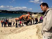 Concentraci�n de vecinos en la tarde del s�bado. 