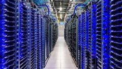 Imagen de archivo del interior del centro de datos de Google.