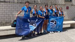 Representantes del Club de Remo Ribadeo en el Campeonato de Espa�a disputado en el lago de Ba�olas