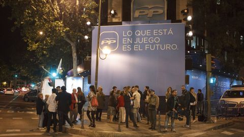 MAYO 2014. Sede nacional del PP sin apenas gente tras la jornada de votacin de las elecciones europeas