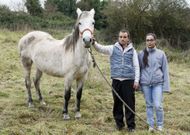 Diego Camafreita e Inmaculada Martnez, en la finca donde Linda pasta desde la pasada semana. 