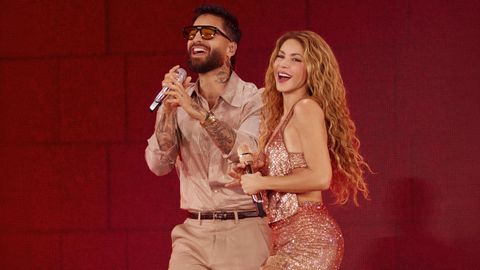 Shakira durante su &uacute;ltimo concierto en Madrid junto a Maluma