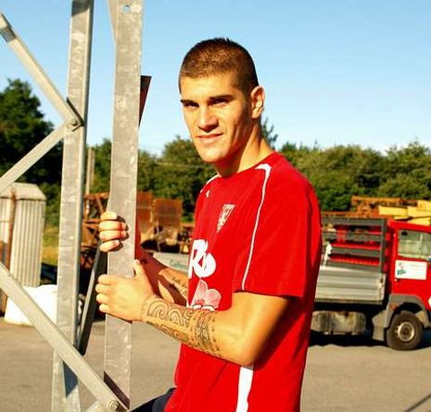 Ra�l Fuster, ayer en el campo de A Campi�a, tras el entrenamiento