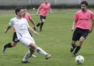 Diego Quiroga, a la izquierda, en su anterior etapa como futbolista del Club Lemos. 
