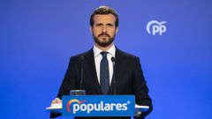 El presidente del PP, Pablo Casado