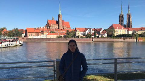 Mara Prez Presa en la ciudad de Wroclaw, donde cursa su estancia de Erasmus