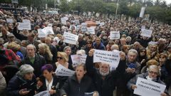 Manifestaci�n por las pensiones en el Obelisco
