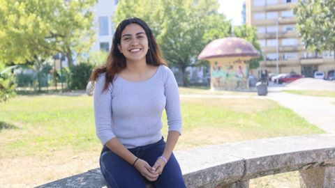 Michelle Rico, una joven venezolana que se mud a Pontevedra junto a su marido despus de migrar a Francia por una oferta de empleo que fracas.