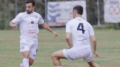 Gabi Sann y Sandro, en un partido del Arnoia.