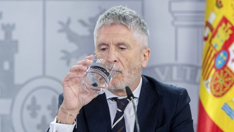 El ministro deL Interior, Fernando Grande-Marlaska, durante la rueda de prensa posterior al Consejo de Ministros.