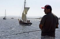 El gale�n �Illa de Cortegada� durante la navegaci�n. 