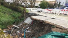 Derrumbe en el aparcamiento del Materno