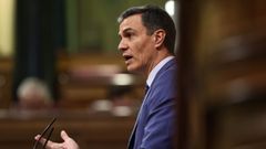 Pedro S�nchez durante su comparecencia en el Congreso para explicar el espionaje con Pegasus