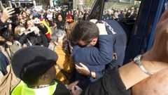 Recibimiento en Vigo, el pasado d�a 23 de octubre, de agentes desplazados en Catalu�a