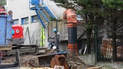 Obras esta ma�ana en la depuradora de Tragove (Cambados)