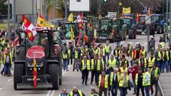 Imagen de archivo de una de las protestas protagonizadas por los agricultores en las �ltimas semanas