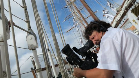 Emi Atrio en el Juan Sebastin de Elcano durante una estancia en Marn el ao pasado