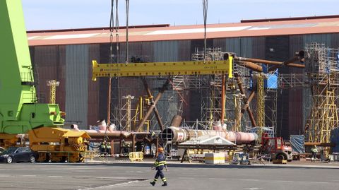 El astillero de Fene, en foto de archivo, est especializado en la construccin de estructuras de elica marina